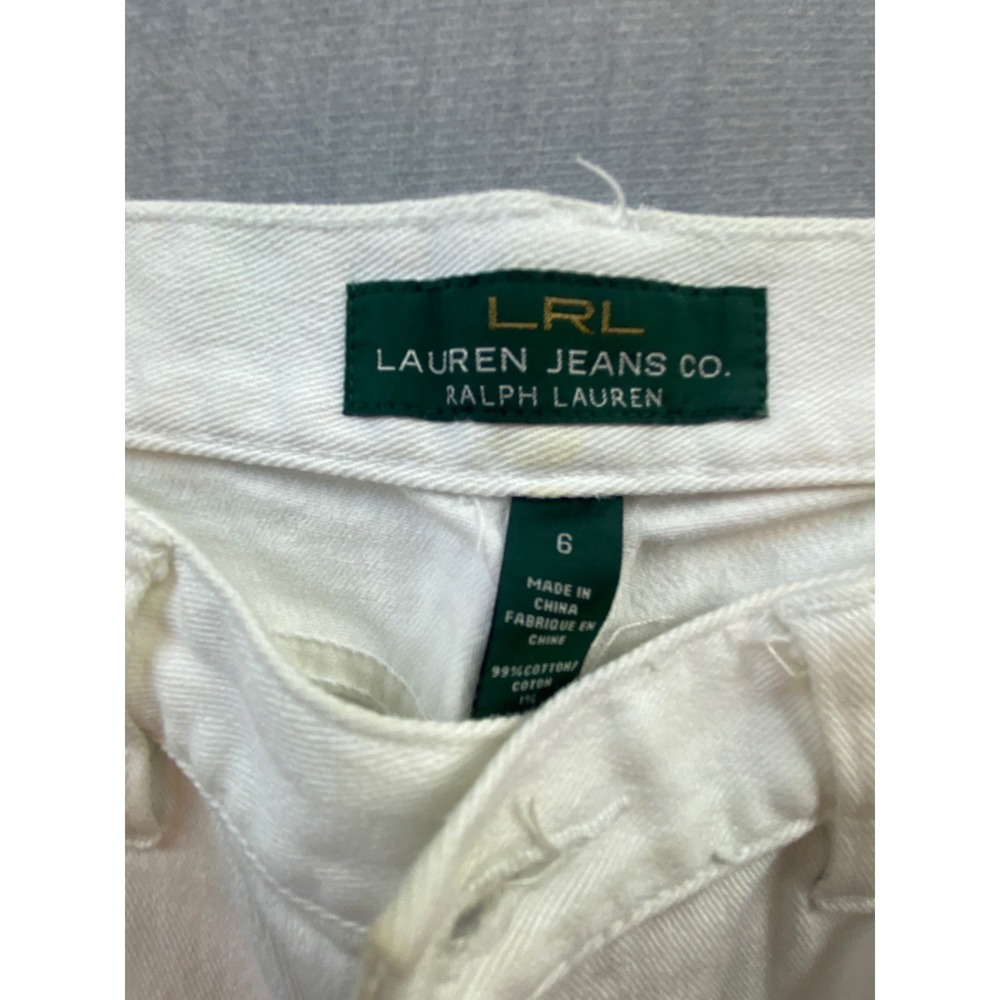 Lauren Ralph Lauren White Denim Bermuda Shorts Cuffed Size 6‎ Lauren Jeans Co - Picture 3 of 7